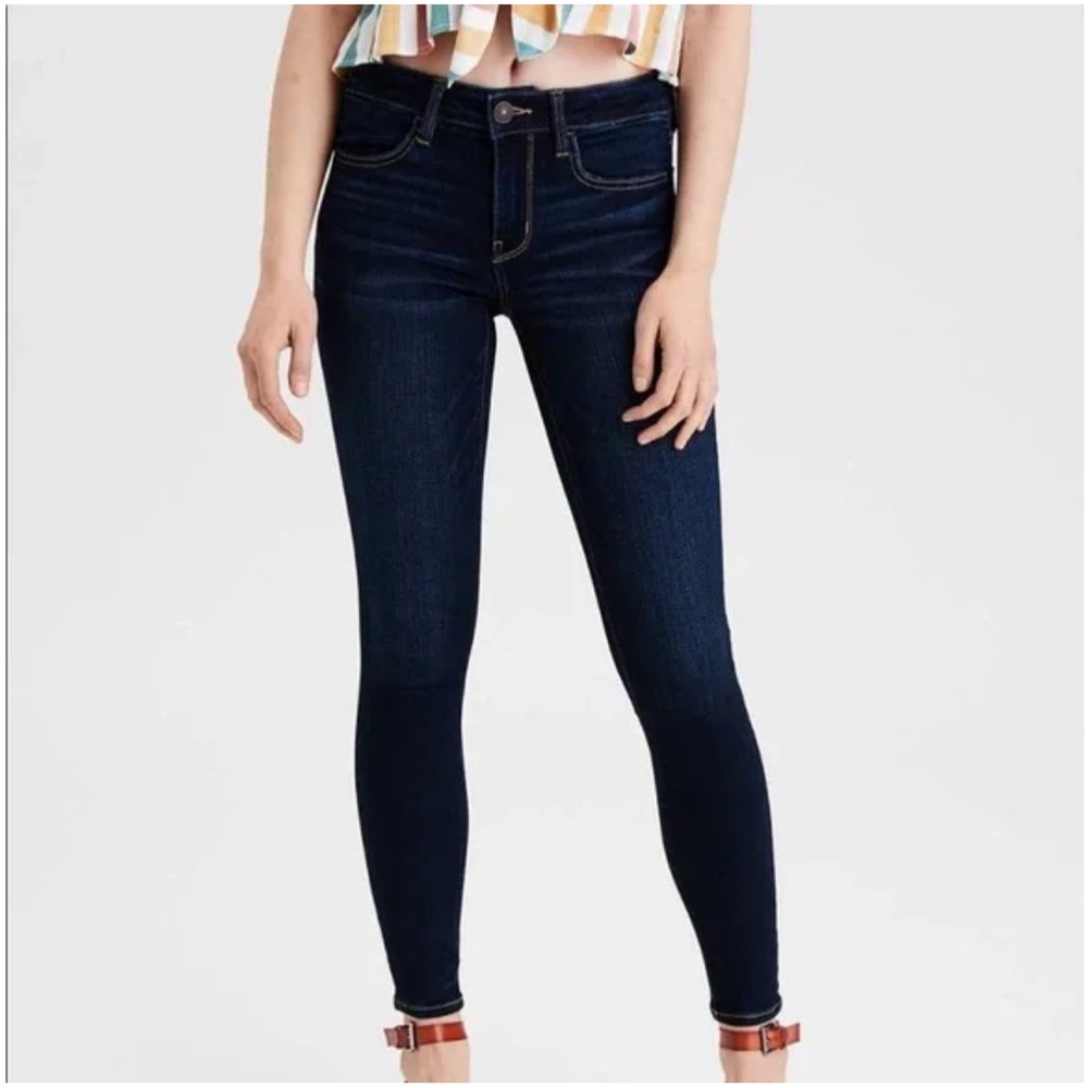 🆕 American Eagle Outfitters Dark Blue Jegging Super Stretch Skinny Jeans